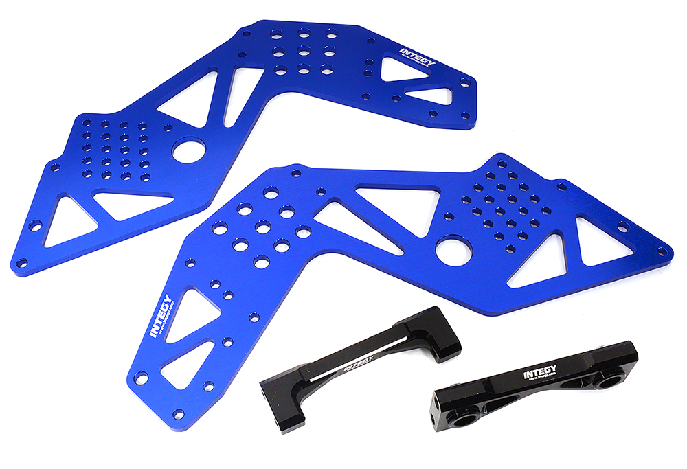 C31976BLUE Billet Machined Chassis Side Plates & Mounts for Losi 1/8 LMT 1.0 Monster Truck - Image 1