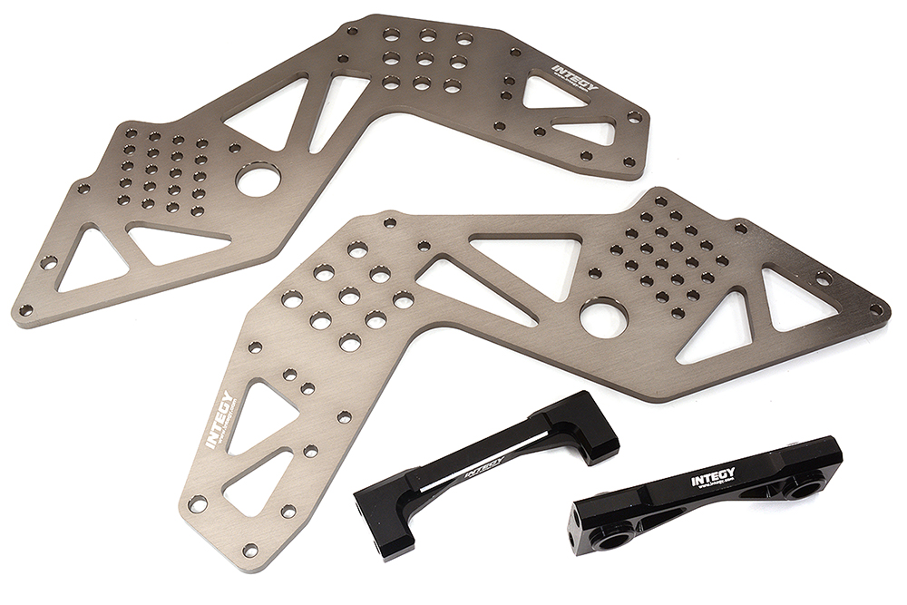 C31976GREY Billet Machined Chassis Side Plates & Mounts for Losi 1/8 LMT 1.0 Monster Truck - Image 1