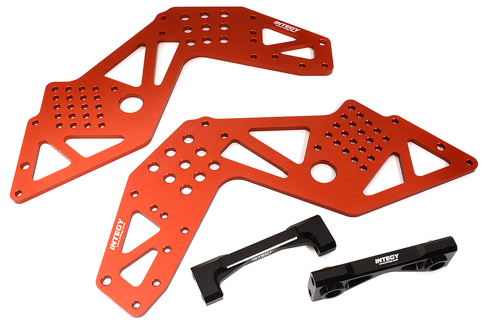 C31976RED Billet Machined Chassis Side Plates & Mounts for Losi 1/8 LMT 1.0 Monster Truck - Image 1