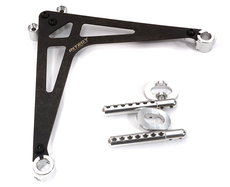 C31984SILVER Billet Machined Rear Body Posts & Mount Set for Losi 1/10 22S Drag - Image 1
