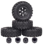 Composite Wheel & Tire Set (4) for Axial 1/24 SCX24 Rock Crawler (O.D.=55mm)