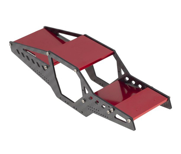 C32050RED Composite CF Main Chassis Conversion for Axial 1/24 SCX24 Deadbolt & C10 - Image 1