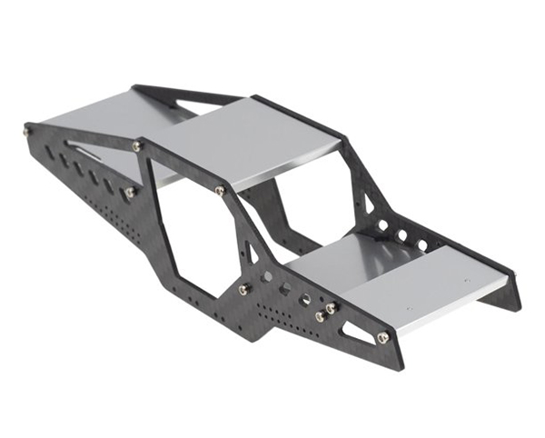 C32050SILVER Composite CF Main Chassis Conversion for Axial 1/24 SCX24 Deadbolt & C10 - Image 1
