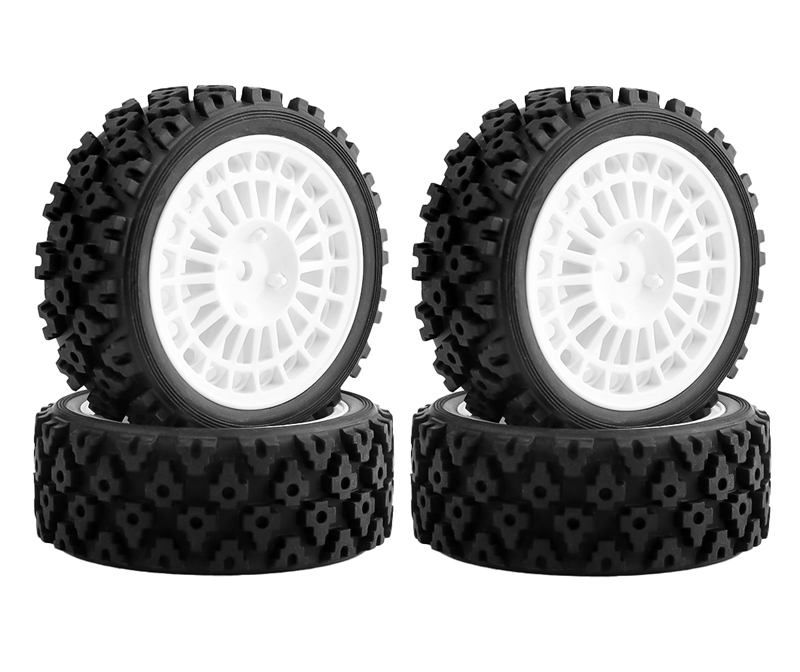 C32052 All Terrain Tire & Wheel Set for Tamiya TT01, TT02 & XV-01 - Image 1
