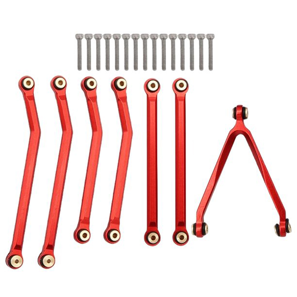 C32056RED Red Alloy Linkage Upgrade Kit for Axial 1/24 Scale SCX24 C10 RC Truck - Image 1