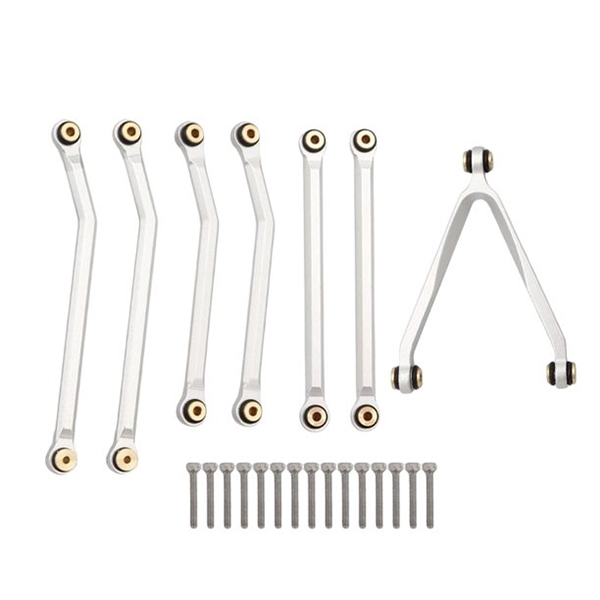 C32056SILVER Silver Alloy Linkage Upgrade Kit for Axial 1/24 Scale SCX24 C10 RC Truck - Image 1