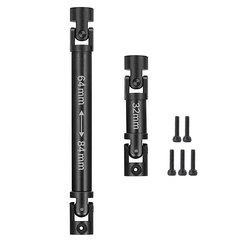 C32084BLACK Black Alloy Main Center Drive Shafts for Axial SCX24 Deadbolt 90081 - Image 1