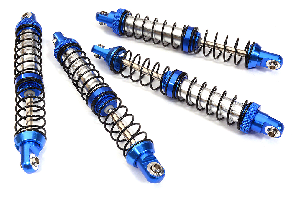 C32097BLUE Alloy Machined 100mm Shocks for 1/10 Scale RC Model Car & Truck - Image 1