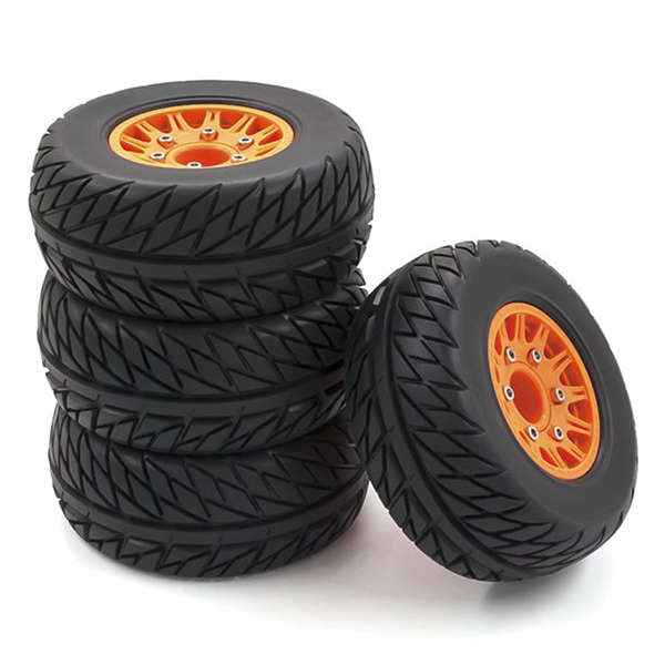 C32104ORANGE Short Course 2.2/3.0 Wheel for 12, 14 & 17mm Hex & Tire Set (4) (O.D.=111mm) - Image 1