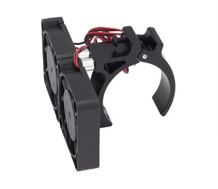 Black 42mm Motor Heatsink with Dual 40x40mm Cooling Fans for 1/10 & 1/8 RC Cars