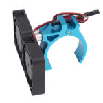 Blue 42mm Motor Heatsink with Dual 40x40mm Cooling Fans for 1/10 & 1/8 RC Cars
