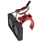 Red 42mm Motor Heatsink with Dual 40x40mm Cooling Fans for 1/10 & 1/8 RC Cars