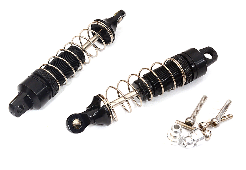 C32122BLACK Black Alloy Machined Rear Shocks (2) for Losi 1/18 Mini-T 2.0 (L=70mm) - Image 1