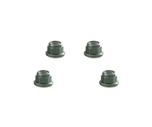 C32140GUN Color Alloy Metal M3 Size Hex Lock Nut Flanged 4pcs - Image 1
