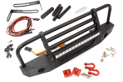 Realistic Front Metal Bumper w/ LED Light for 1/10 Crawler