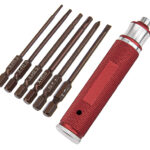 QuickPit RC Tool Wrench w/ 6 Tips (Allen 1.5, 2, 2.5 & 3mm+Phillips+Flat)