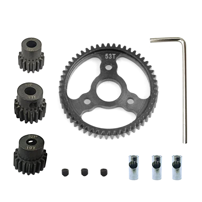 C32155 Steel 32 Pitch 53T Spur+15+17+19T Pinion Set w/5mm for Most Traxxas 1/10 4X4 - Image 1