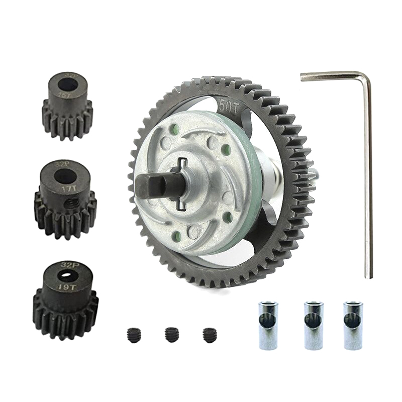 C32166 Clutch Assembly w/ 50T Metal Spur & 15/17/19T Pinions for Traxxas 1/10 Slash 4X4 - Image 1