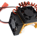 Gold Motor Heatsink 42mm Size with Cooling Fans for Most 1/8 & 1/7 Scale RC