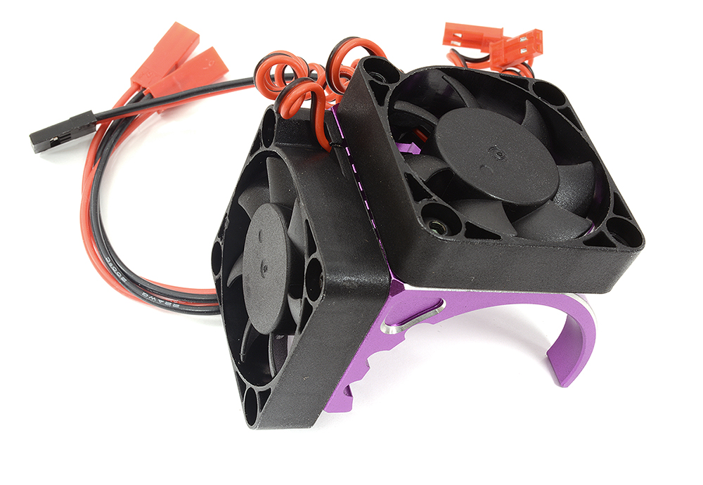 C32190PURPLE Purple Motor Heatsink 42mm Size with Cooling Fans for Most 1/8 & 1/7 Scale RC - Image 1