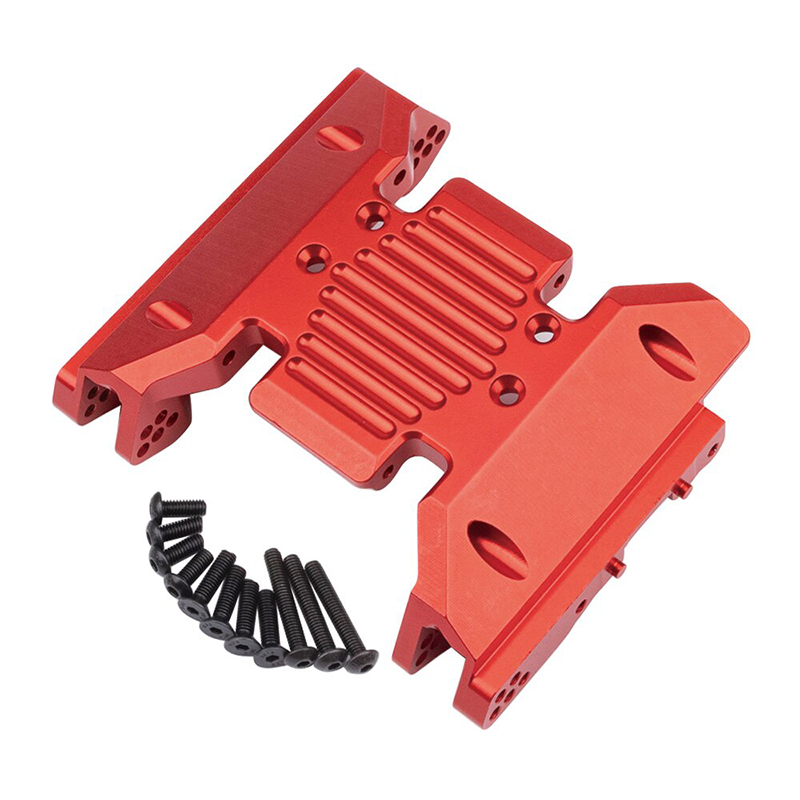 C32211RED Alloy Machined Center Transmission Skid Plate for Axial SCX6 251004 - Image 1