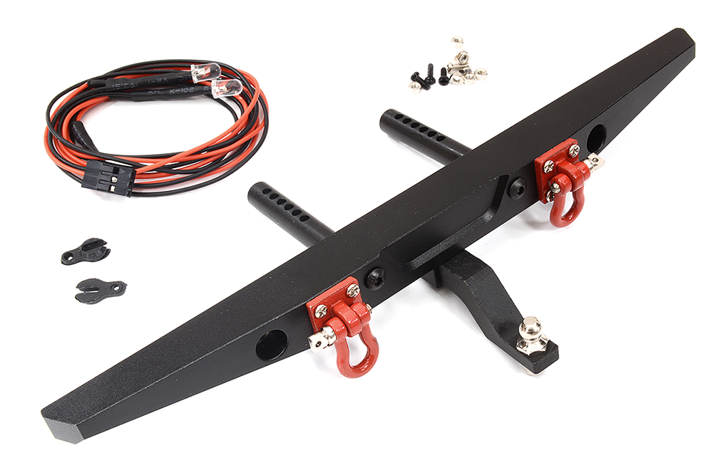 C32223 Realistic Alloy Rear Bumper w/ LED for TRX-4 & SCX Type Off-Road Crawler - Image 1