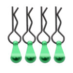 Green Bent-Up Body Clips for 1/8, 1/7 & 1/5 RC Cars and Trucks, 4-Pack