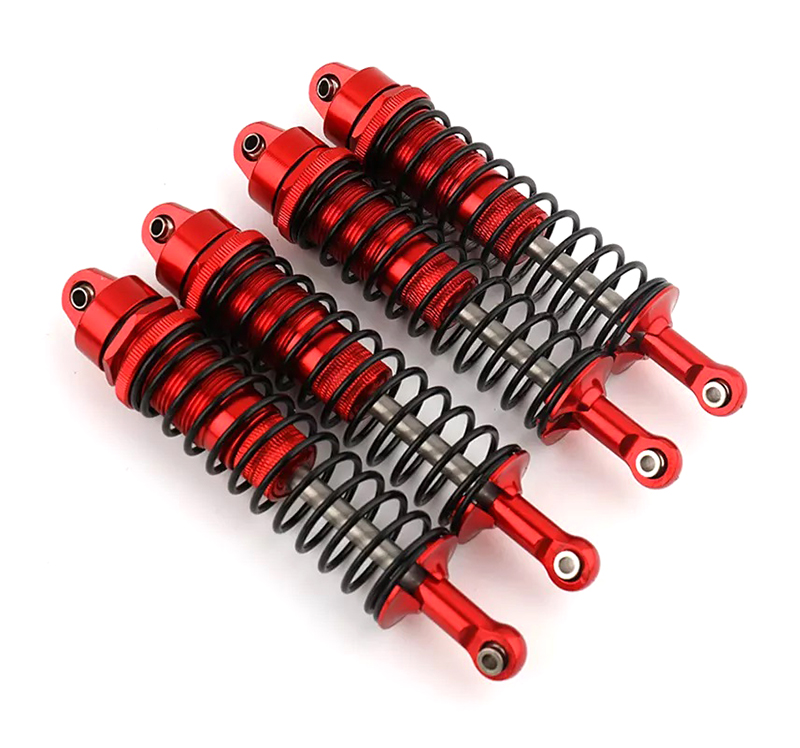 C32250RED Alloy Machined 145mm Shock Set (4) w/ Firm Springs for Axial SCX6 - Image 1