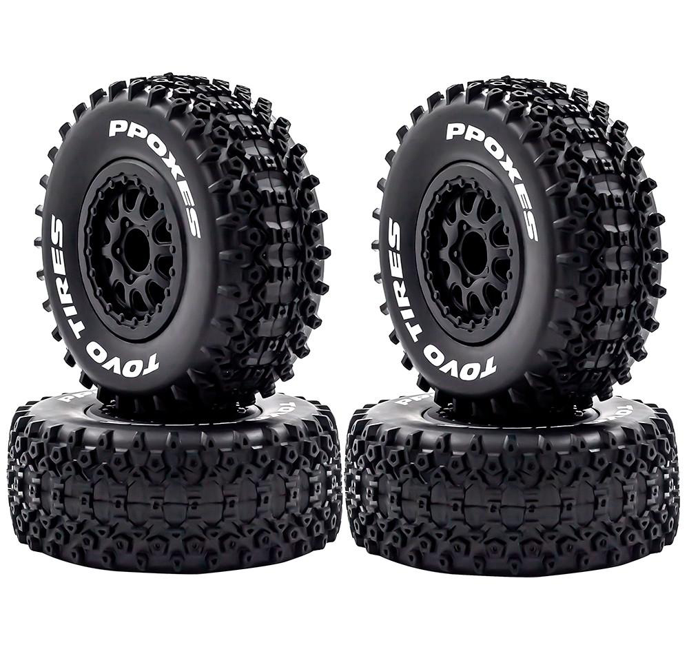 C32265 1/10 Scale Short Course 2.2/3.0 Wheels and Tires Set of 4 for 12mm Hex - Image 1