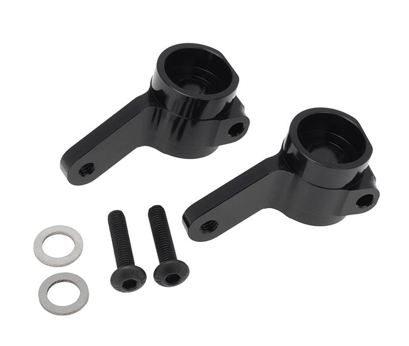C32276BLACK Alloy Machined Front Steering Blocks for Traxxas 1/10 Drag Slash 2WD 3736 - Image 1