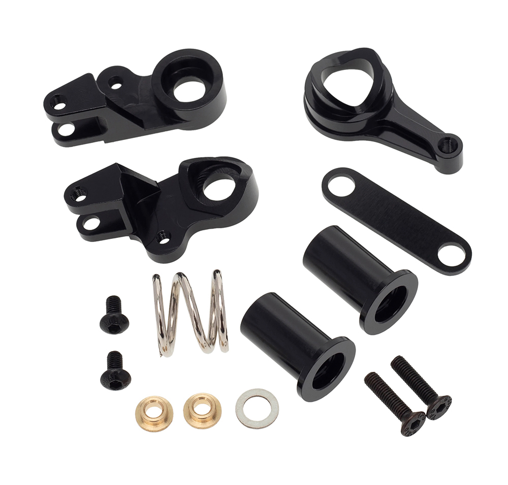 C32277BLACK Alloy Machined Steering Bellcrank Set for Traxxas 1/10 Drag Slash 2WD 6845X - Image 1