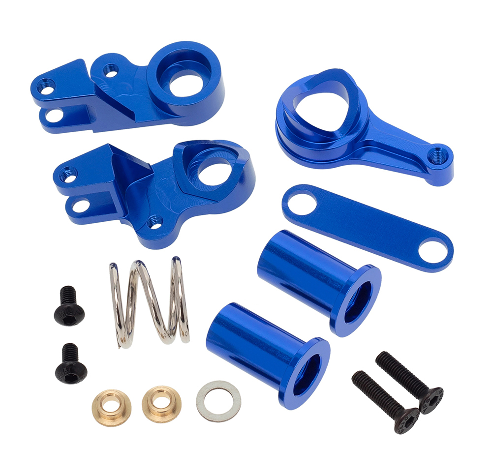 C32277BLUE Alloy Machined Steering Bellcrank Set for Traxxas 1/10 Drag Slash 2WD 6845X - Image 1