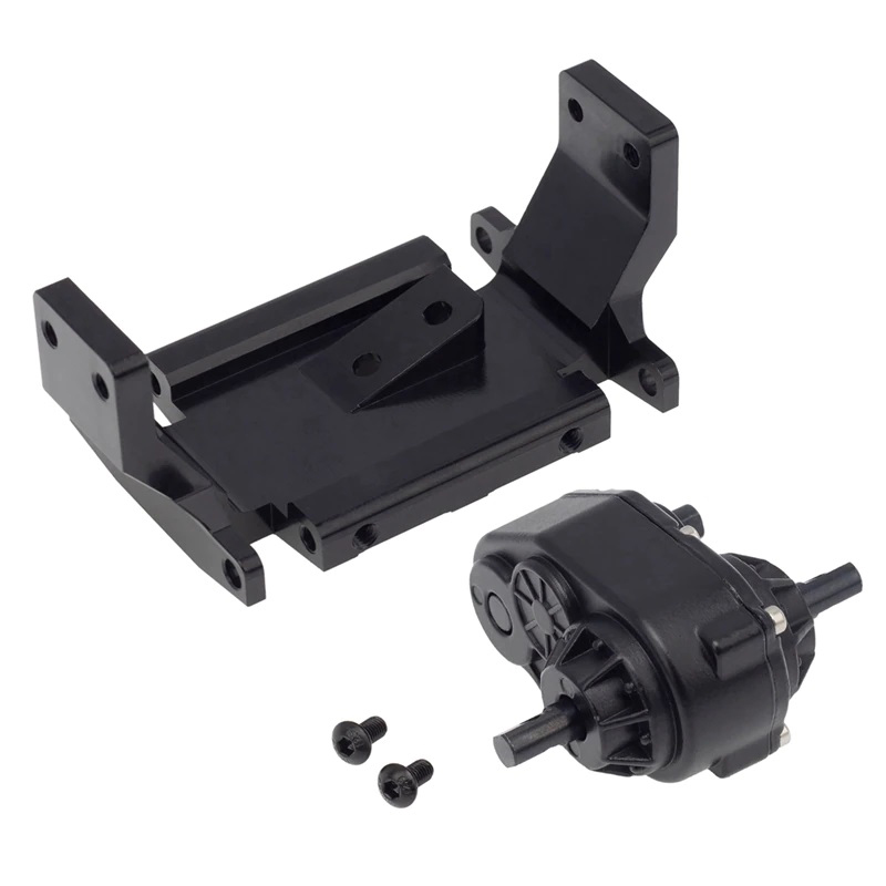 C32282BLACK Complete Alloy Transfer Case w/ Mount for 1/10 D90 Gen 2 Crawler W=72mm - Image 1