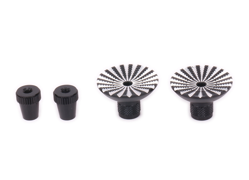 C32292BLACK Transmitter Stick Ends 4mm Size Thumb Style for JR Type Radio - Image 1