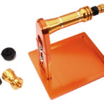 Universal RC Tire Balancer with Hex Adapters 12/14/17/24mm - Orange, Max OD 220m