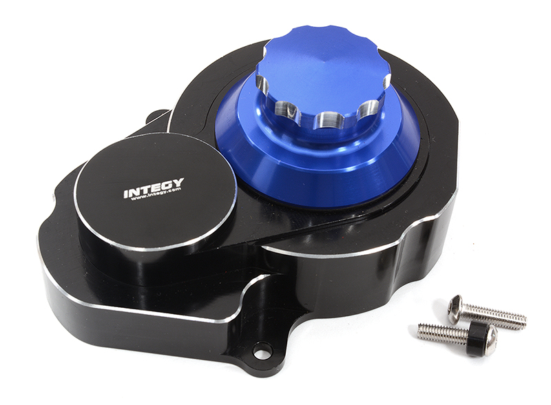C32303BLACKBLUE Billet Machined Alloy Gear Cover for Traxxas 1/10 Slash 2WD - Black/Blue 3792 - Image 1
