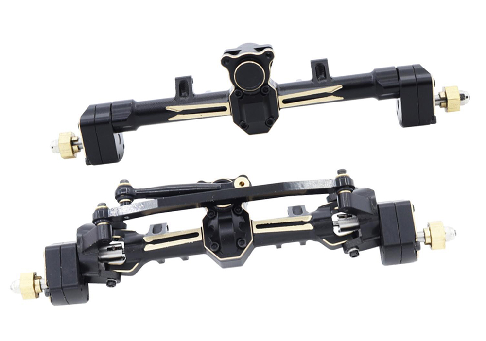 C32343 Alloy Machined Front & Rear Wide Axle Set w/ Portal for Axial SCX24 W=110mm - Image 1