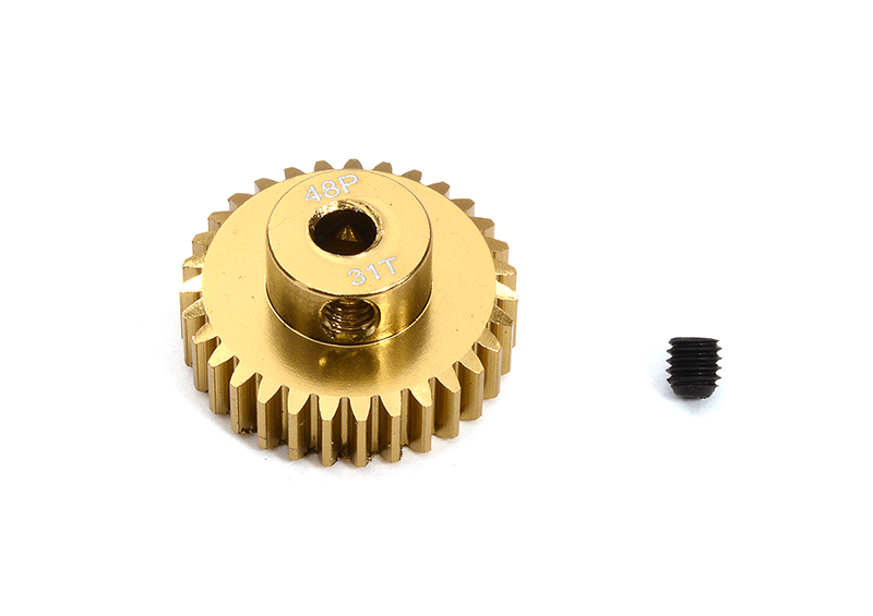 C32360 7075 Alloy 48 Pitch Hard Coating Pinion 31T, 3.17mm Bore/Shaft - Image 1