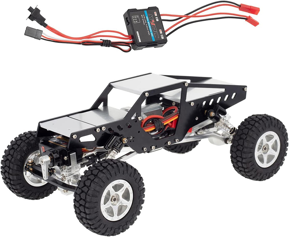 C32366SILVER Complete Alloy Conversion Kit w/Roll Cage, Servo, ESC, Motor for Axial SCX24 C10 - Image 1