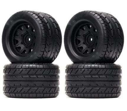 1/10 Size Wheel for 12mm & 14mm Hex & Tire Set (4) OD=118mm W=69mm