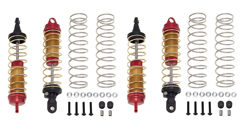 C32373RED Alloy Front & Rear Shock Set (4) for Traxxas 1/10 Maxx 4S Truck 8961 - Image 1