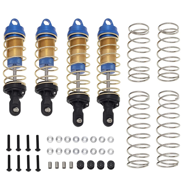 C32375BLUE Front & Rear Shock Set (4) for Arrma 1/10 Kraton 4X4 4S V1 BLX AR330679 AR330680 - Image 1