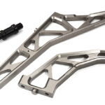 Grey Billet Machined Rear Chassis Braces Pair for Losi DBXL-E 2.0 4WD 1/5 Scale