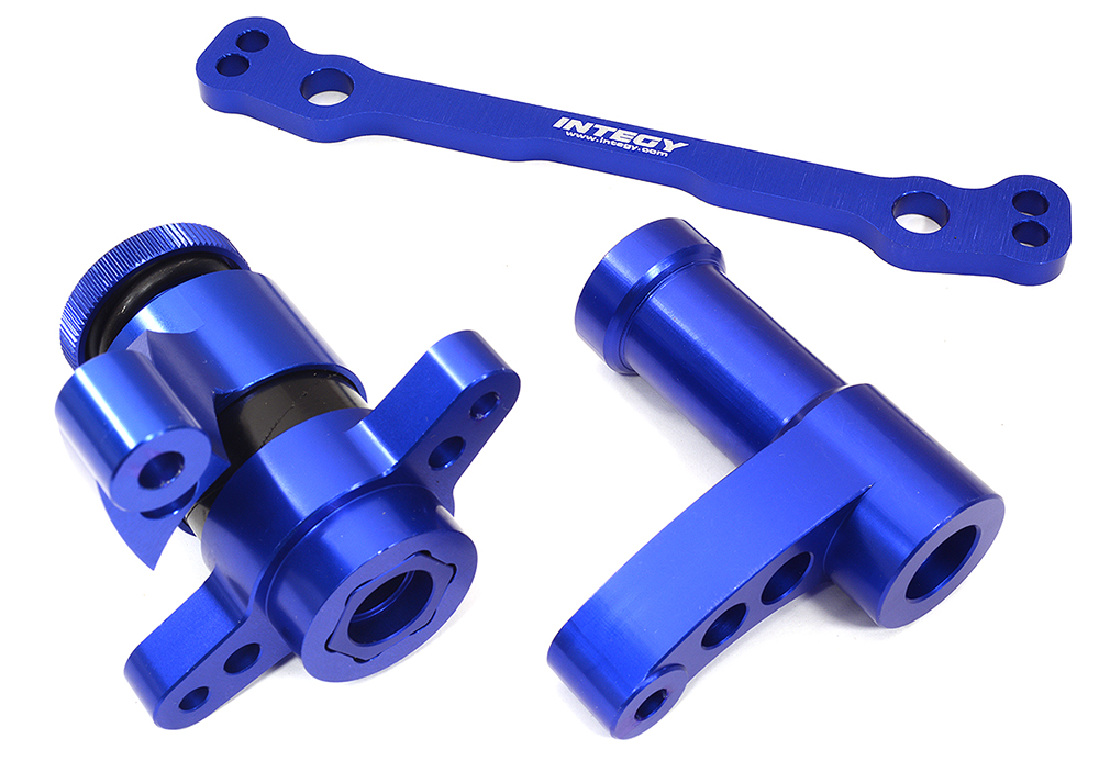 C32403BLUE Blue Billet Machined Steering Bellcrank Upgrade Set for Losi 1/5 DBXL-E 2.0 4WD - Image 1