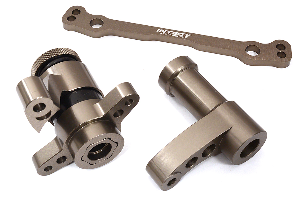 C32403GREY Grey Billet Machined Steering Bellcrank Upgrade Set for Losi 1/5 DBXL-E 2.0 4WD - Image 1