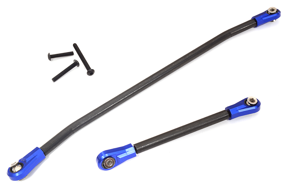 C32405BLUE Alloy Machined HD Steering Links(2) for Losi 1/8 LMT & LMT 2.0 4WD Monster Truck - Image 1