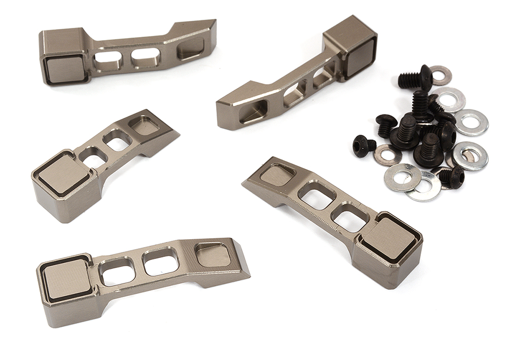 C32413GREY Billet Machined Realistic Grey Handle Set (5) for Axial 1/6 SCX6 Jeep JLU 250004 - Image 1