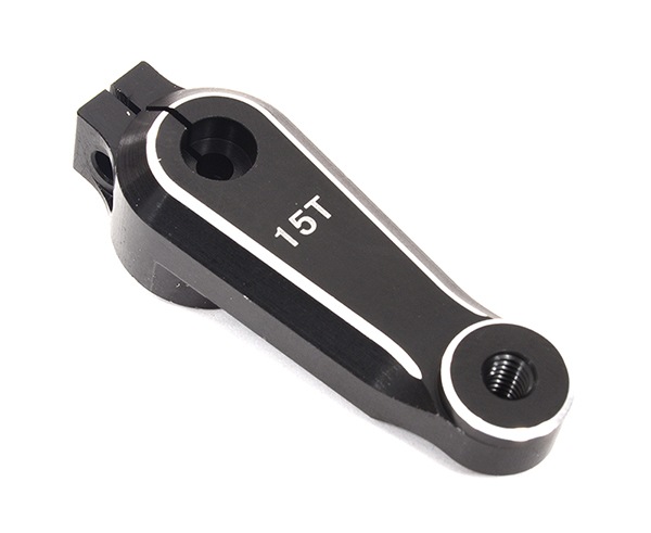 C32414BLACK Billet Machined 15T Black Steering Servo Arm for Axial 1/6 SCX6 251010 - Image 1