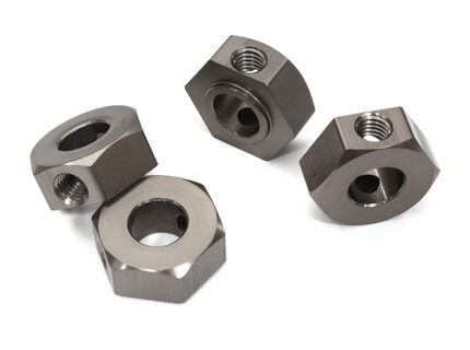 Billet Machined 17mm Hex Wheel Adapters for Axial 1/6 Scale SCX6, Grey 252011