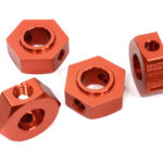 Billet Machined 17mm Hex Wheel Adapters for Axial 1/6 Scale SCX6, Red 252011